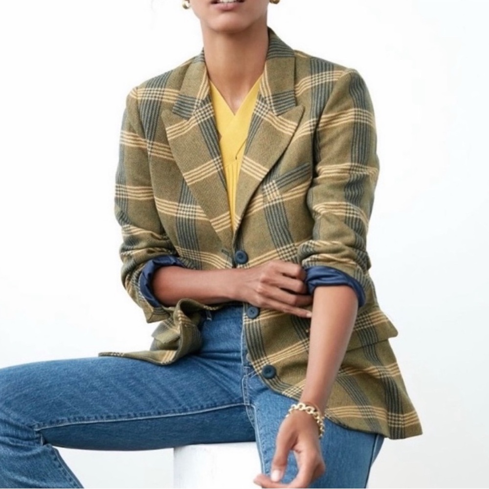 NWT Anthropologie Daniel Rainn Plaid Blazer Jacket - Size Medium
